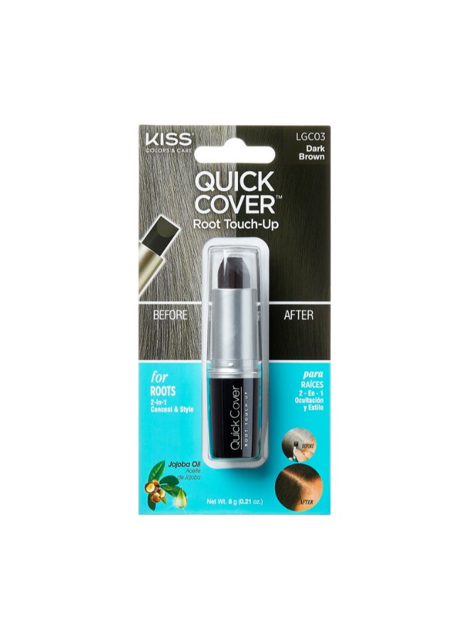 KISS Quick Cover Blend Away Gray Hair Touch Up Dark Brown 6grams  - Image 1
