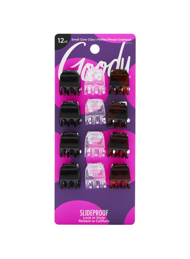 قودي  12 قطعة مشبك شعر مخلبي كلاسيكي صغير بثلاث أسنان متعدد الألوان 16.5سم - Image 1