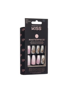 KISS 30-Piece Masterpiece False Artificial Nails Pink/White  - Image 2