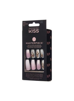 KISS 30-Piece Masterpiece False Artificial Nails Pink/White  - Image 3