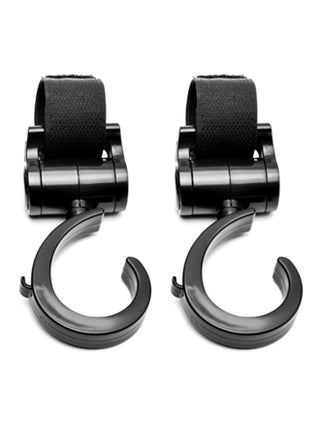 2-Piece Multi-Functional Convenient 360 Degree Rotating Stroller Hook Set - Black - v1647348247/N13251046A_1