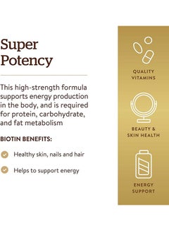Solgar Super Potency Biotin 5000 MCG 50 Vegetable Capsules  - Image 2