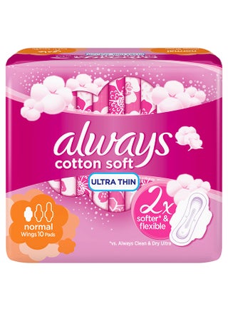 Pads Ultra Thin Cottony Soft Large With Wings Normal - v1647372281/N11295094A_1