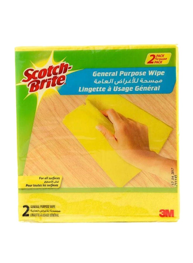 سكوتش برايت ممسحة متعددة الأغراض، مجموعة مكونة من قطعتين أصفر 40x38سم - Image 2