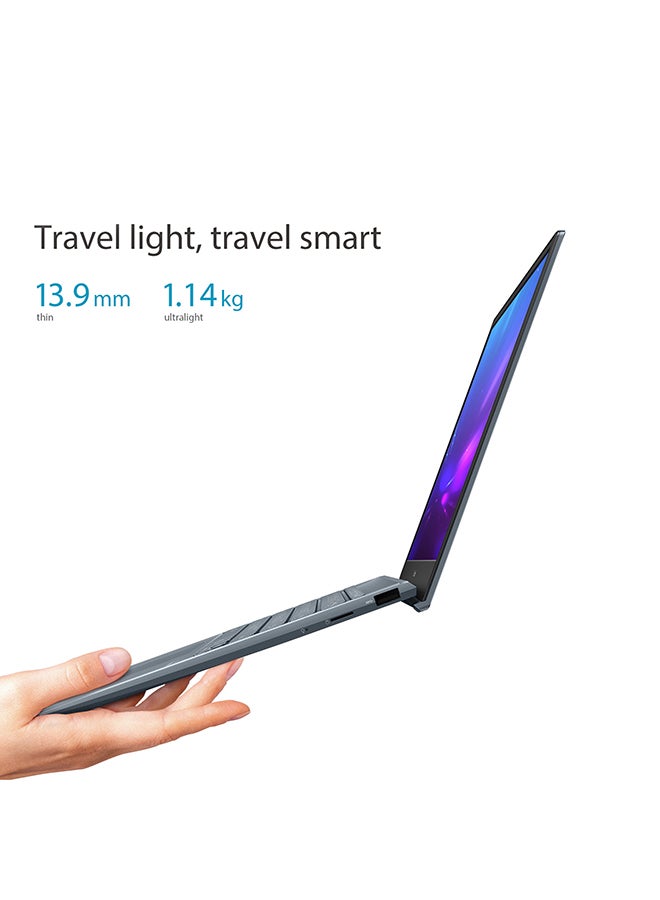 ASUS - Zenbook 13 OLED UX325EA-OLED001W Slim Laptop With 13.3-Inch Display, Core i7-1165G7 Processor/16GB RAM/1TB SSD/Intel Iris XE Graphics/Windows 11 Home English/Arabic Pine Grey - Image 1