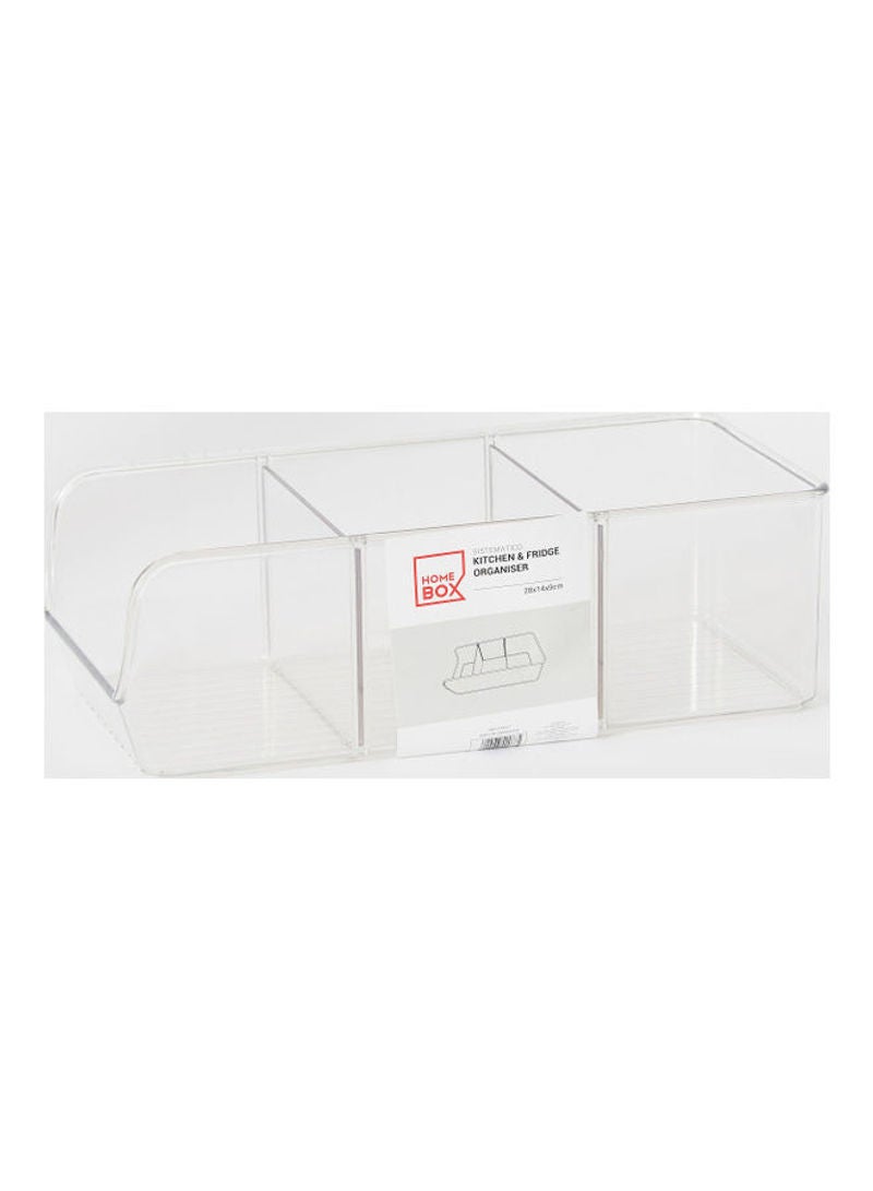Home Box 3-Compartment Kitchen and Fridge Organiser Clear 9 x 14cm  - Image 1