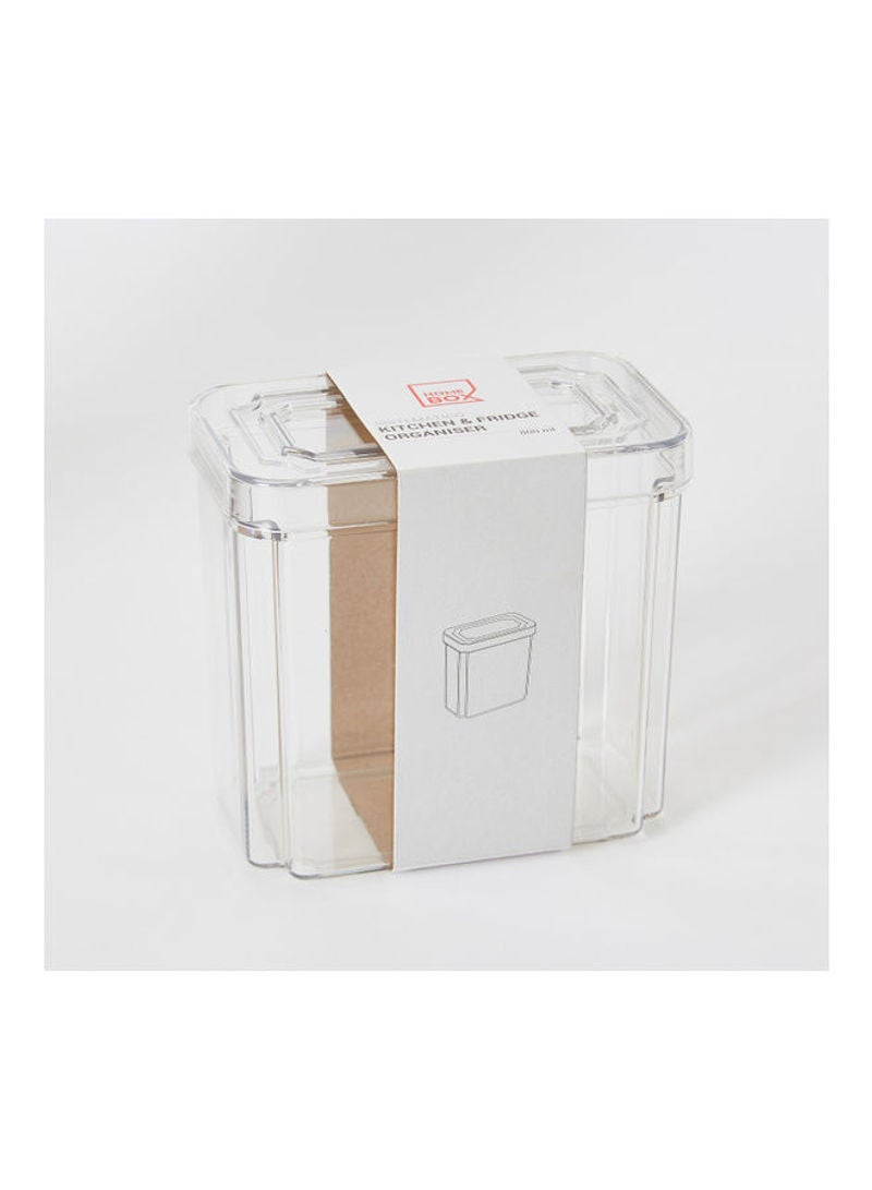 Home Box - Sistematico Stackable Fridge Organizer with Lid Clear 12.3 x 7.5cm - Image 1