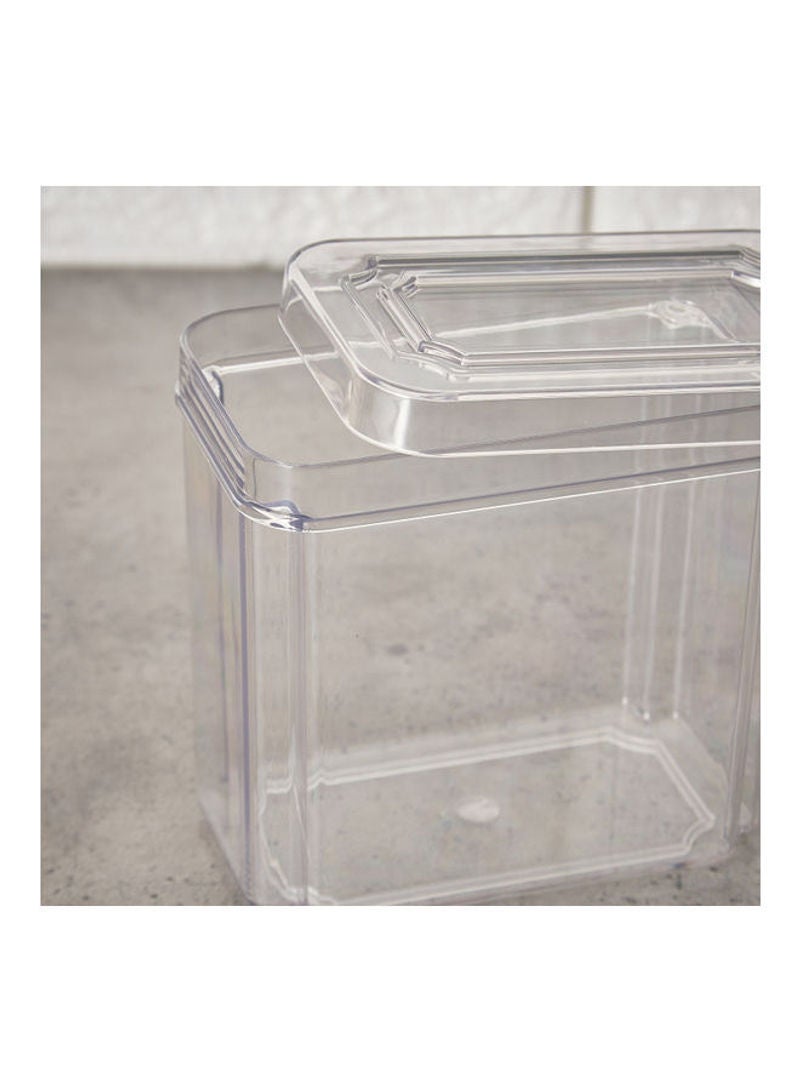 Home Box - Sistematico Stackable Fridge Organizer with Lid Clear 12.3 x 7.5cm - Image 1