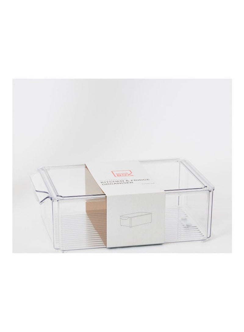Home Box Sistematico Stackable Fridge Organizer with Lid Clear 9.8 x 20cm - Image 1