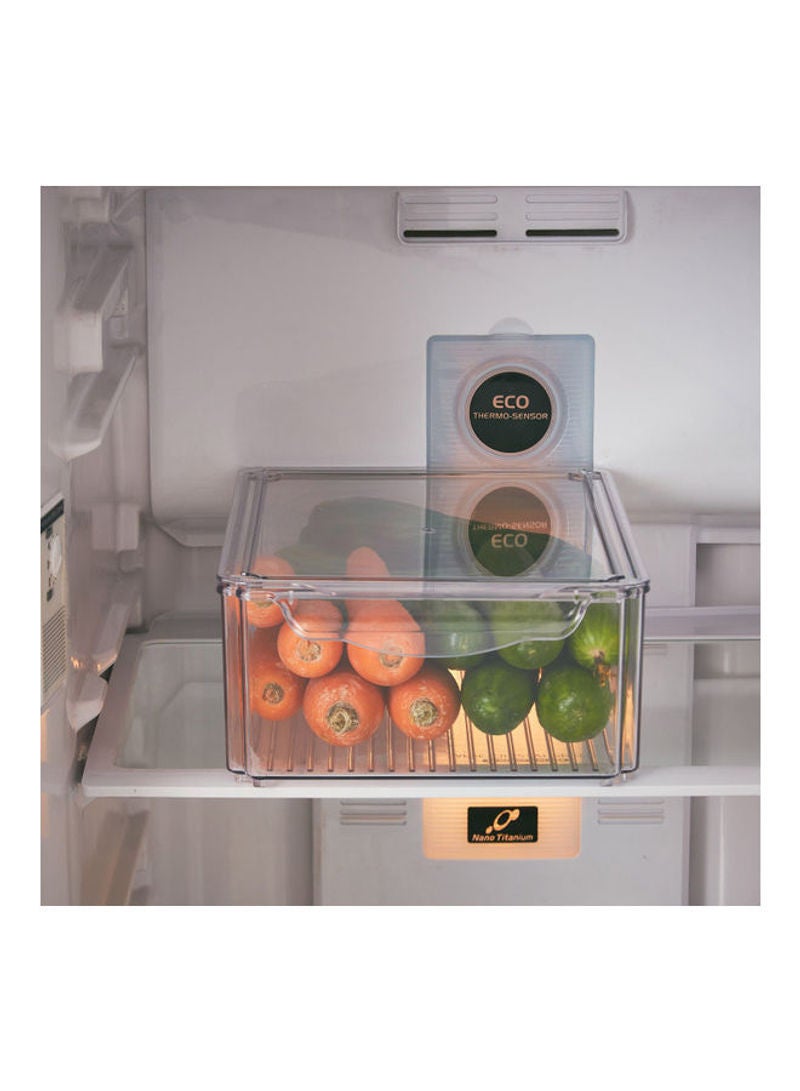 Home Box Sistematico Stackable Fridge Organizer with Lid Clear 9.8 x 20cm - Image 2