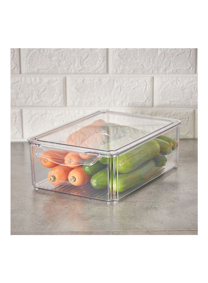 Home Box Sistematico Stackable Fridge Organizer with Lid Clear 9.8 x 20cm - Image 3