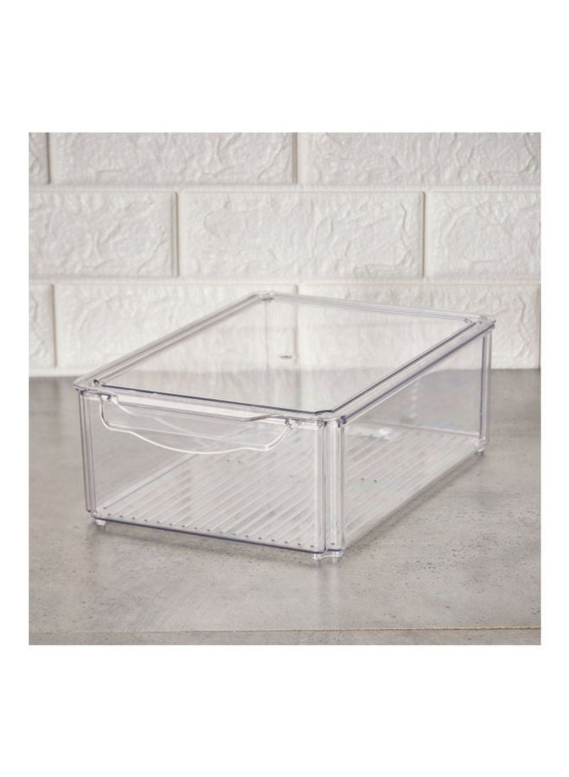 Home Box Sistematico Stackable Fridge Organizer with Lid Clear 9.8 x 20cm - Image 4
