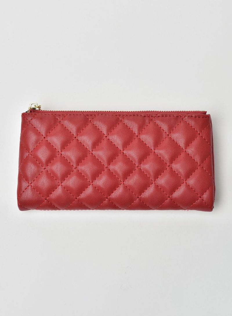 جوف محفظة يد عصرية بتصميم أنيق للنساء أحمر - Image 1