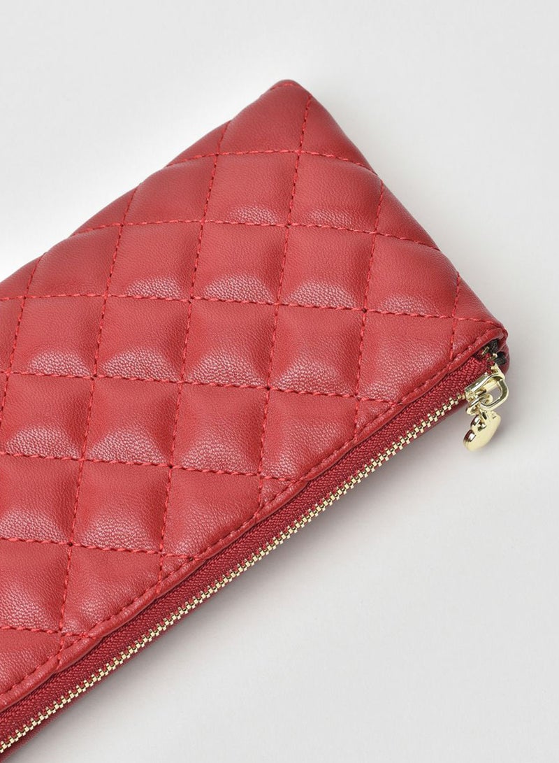 جوف محفظة يد عصرية بتصميم أنيق للنساء أحمر - Image 3