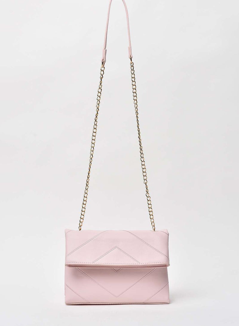 Striped Pattern Chain Strap Crossbody Bag Pink - v1647412439/N48134787A_1