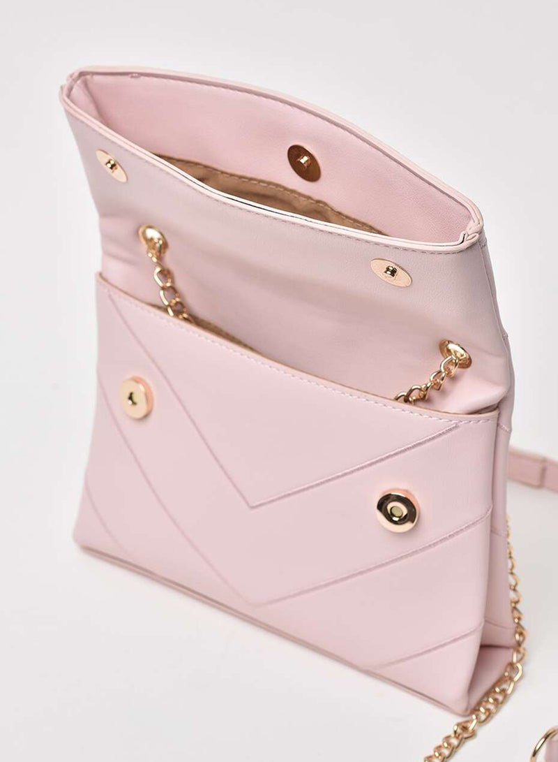 Striped Pattern Chain Strap Crossbody Bag Pink - v1647412439/N48134787A_3