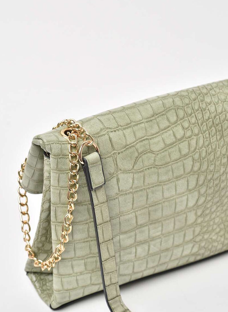 Jove - Stylish Animal Pattern Chain Strap Crossbody Bag Green - Image 1