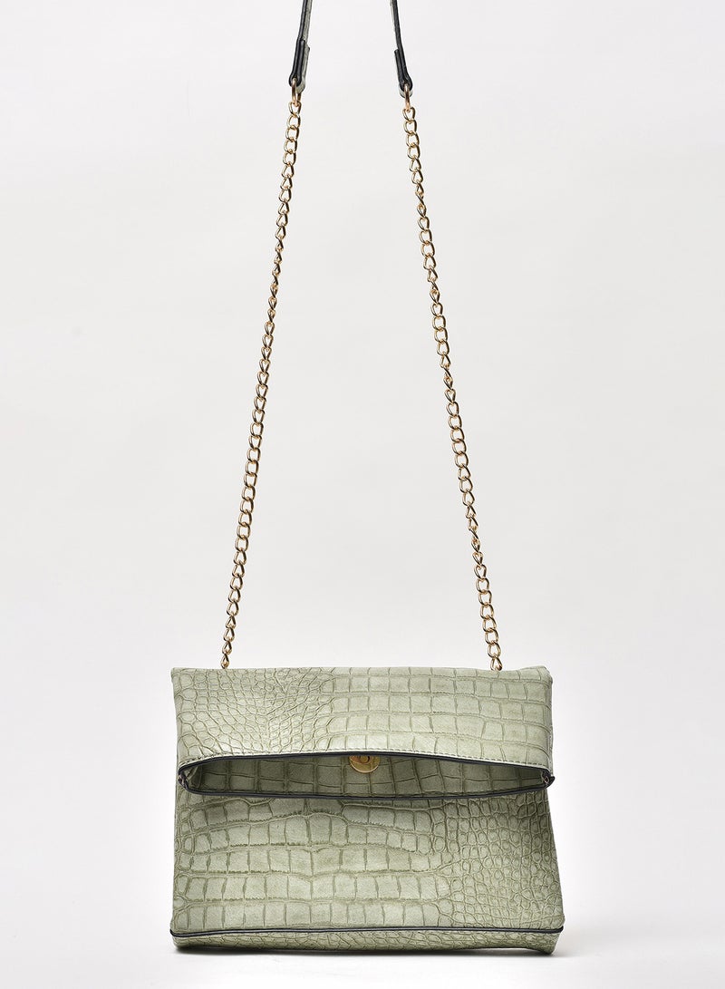 Jove - Stylish Animal Pattern Chain Strap Crossbody Bag Green - Image 1