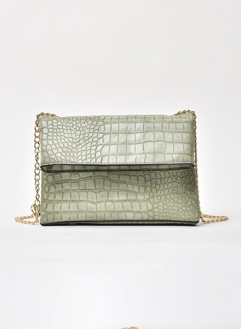 Jove - Stylish Animal Pattern Chain Strap Crossbody Bag Green - Image 1
