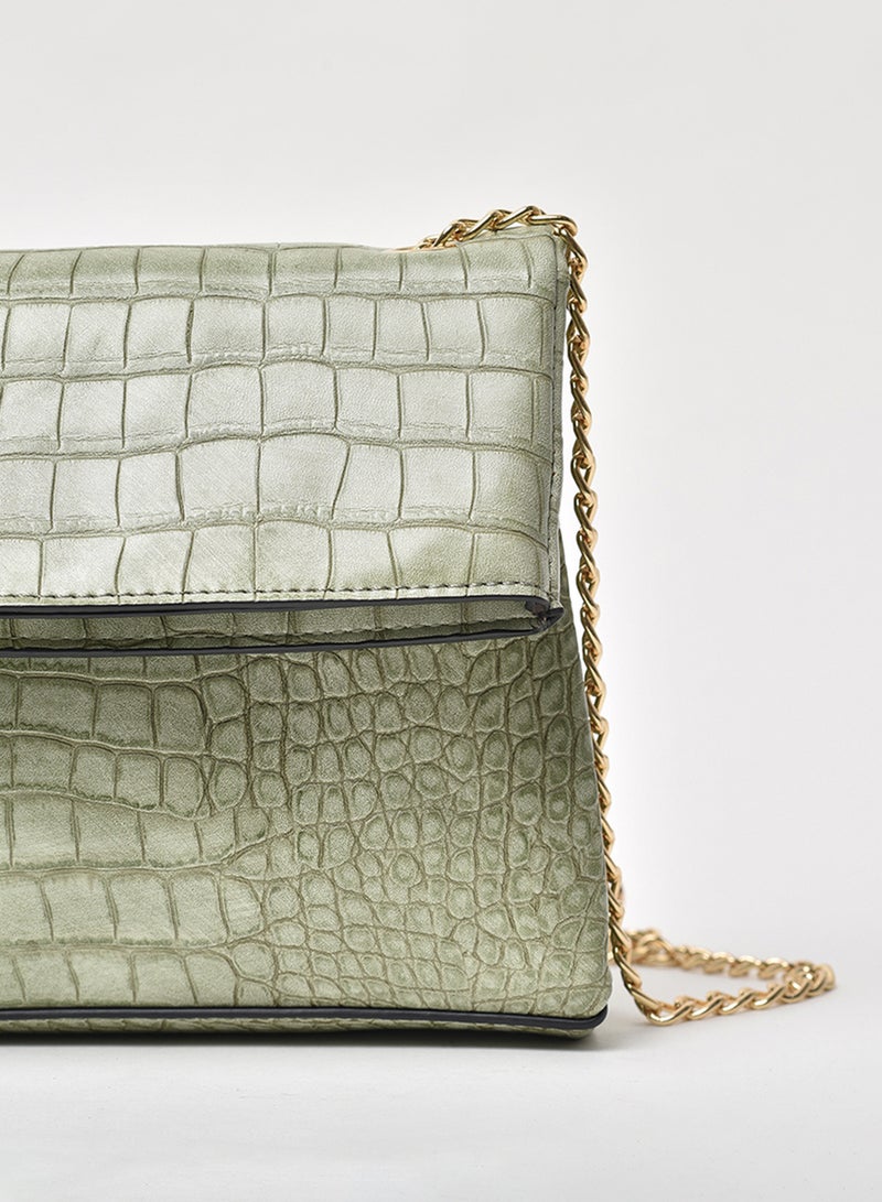 Jove - Stylish Animal Pattern Chain Strap Crossbody Bag Green - Image 1
