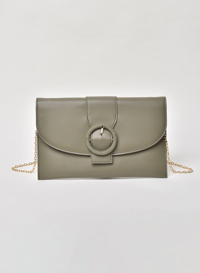 Jove - Solid Pattern Chain Strap Crossbody Bag Green - Image 1