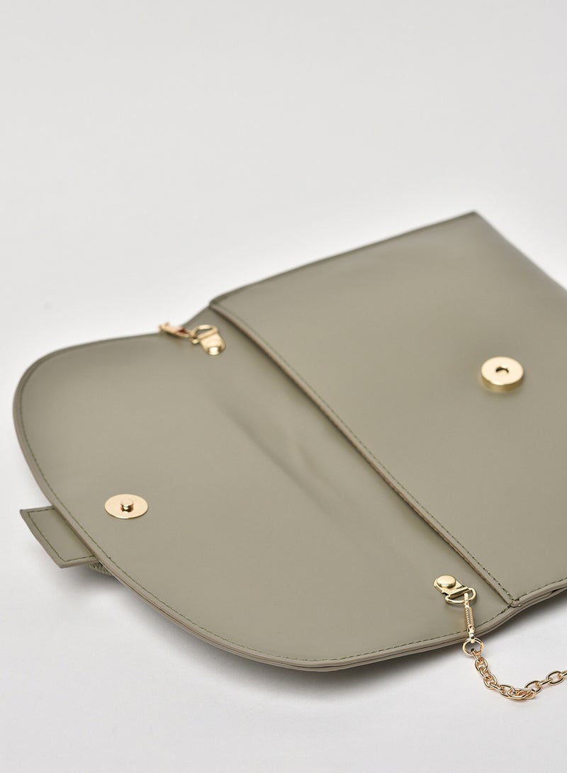 Jove - Solid Pattern Chain Strap Crossbody Bag Green - Image 1