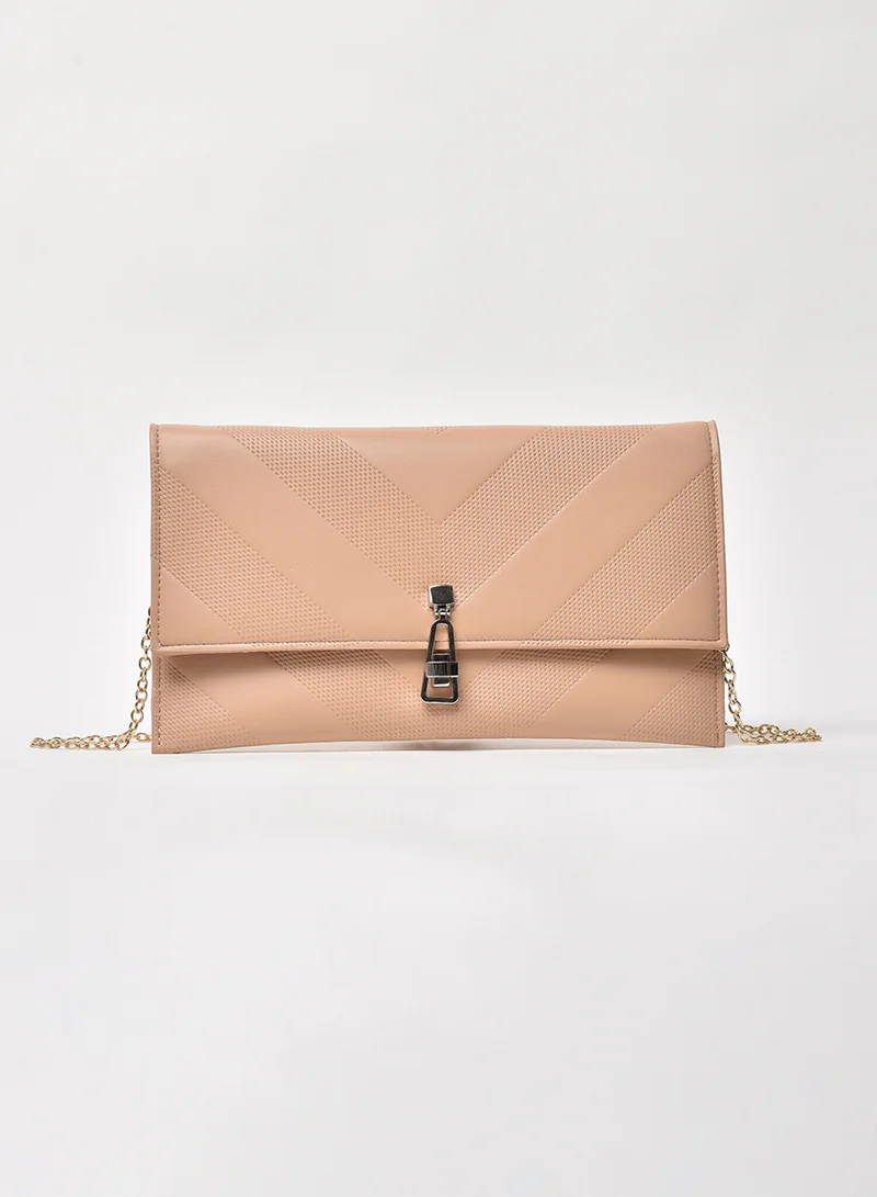 Jove Textured Pattern Chain Strap Crossbody Bag