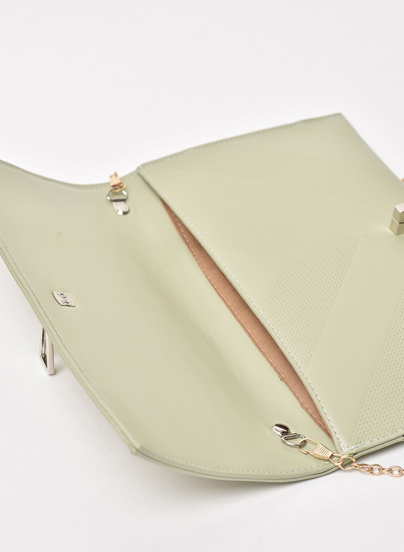 Jove - Textured Pattern Chain Strap Crossbody Bag Green - Image 1
