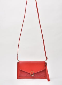 Flap Closure Shoulder Bag Red