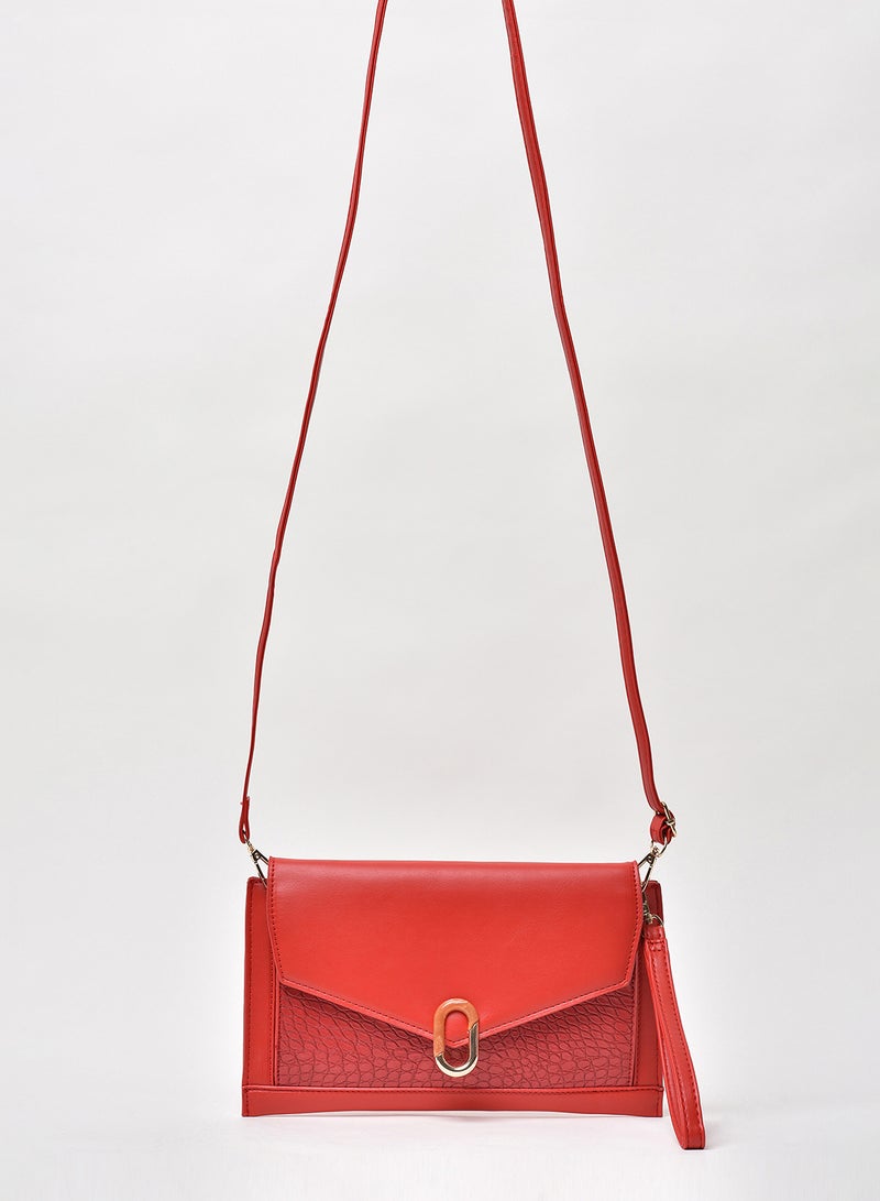 Jove - Flap Closure Shoulder Bag Red - Image 1