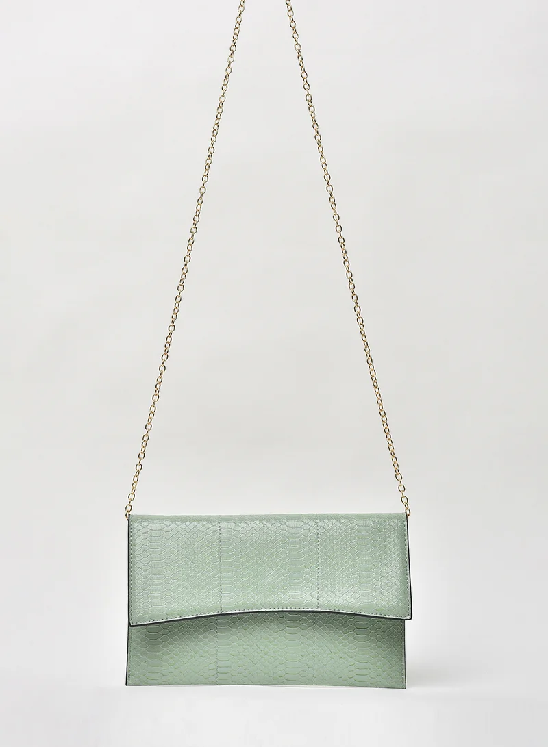 Jove Animal Pattern Chain Strap Crossbody Bag Snake Green