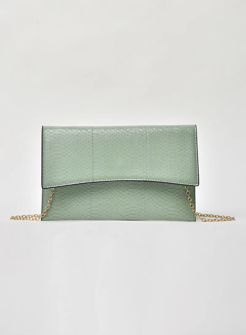 Jove Animal Pattern Chain Strap Crossbody Bag Snake Green