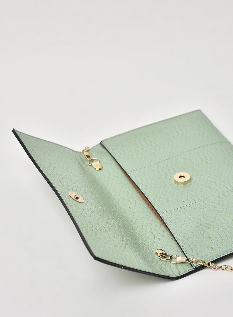 Jove Animal Pattern Chain Strap Crossbody Bag Snake Green