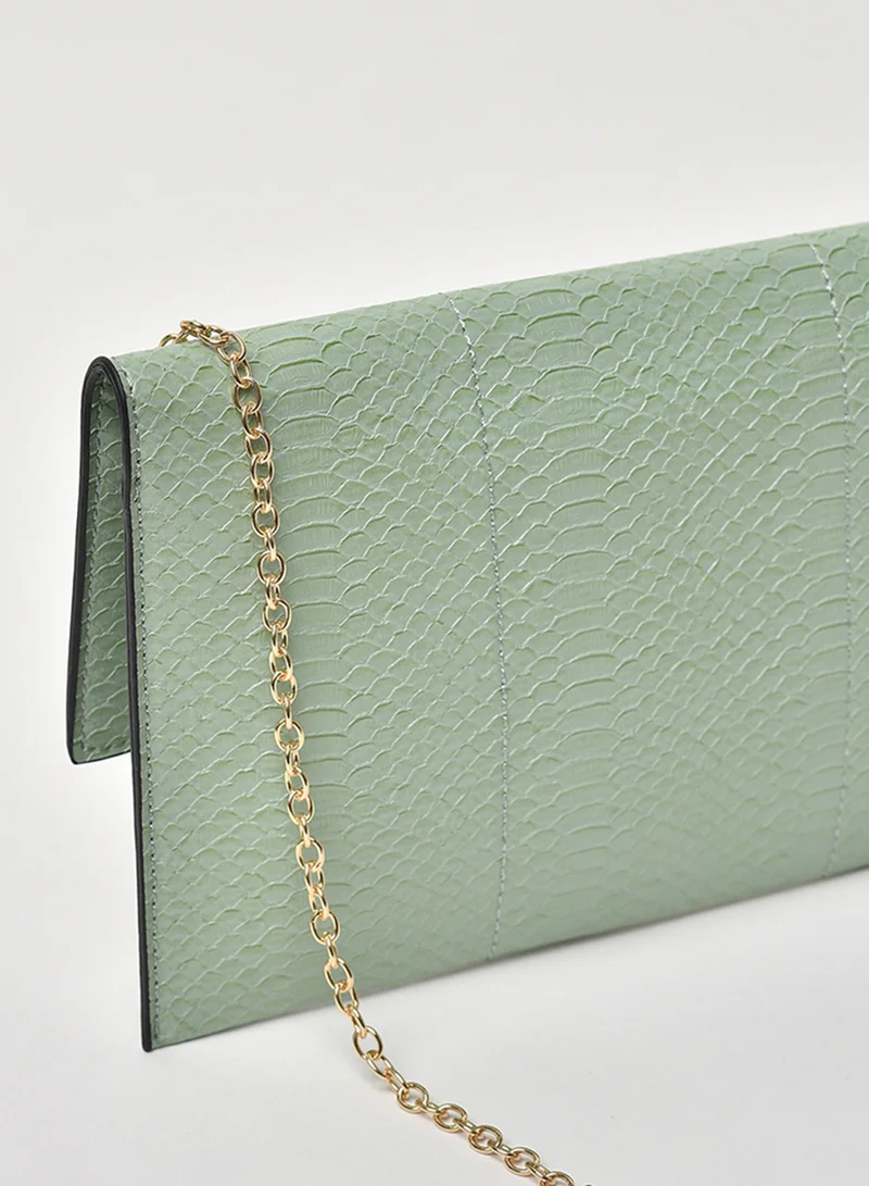 Jove Animal Pattern Chain Strap Crossbody Bag Snake Green