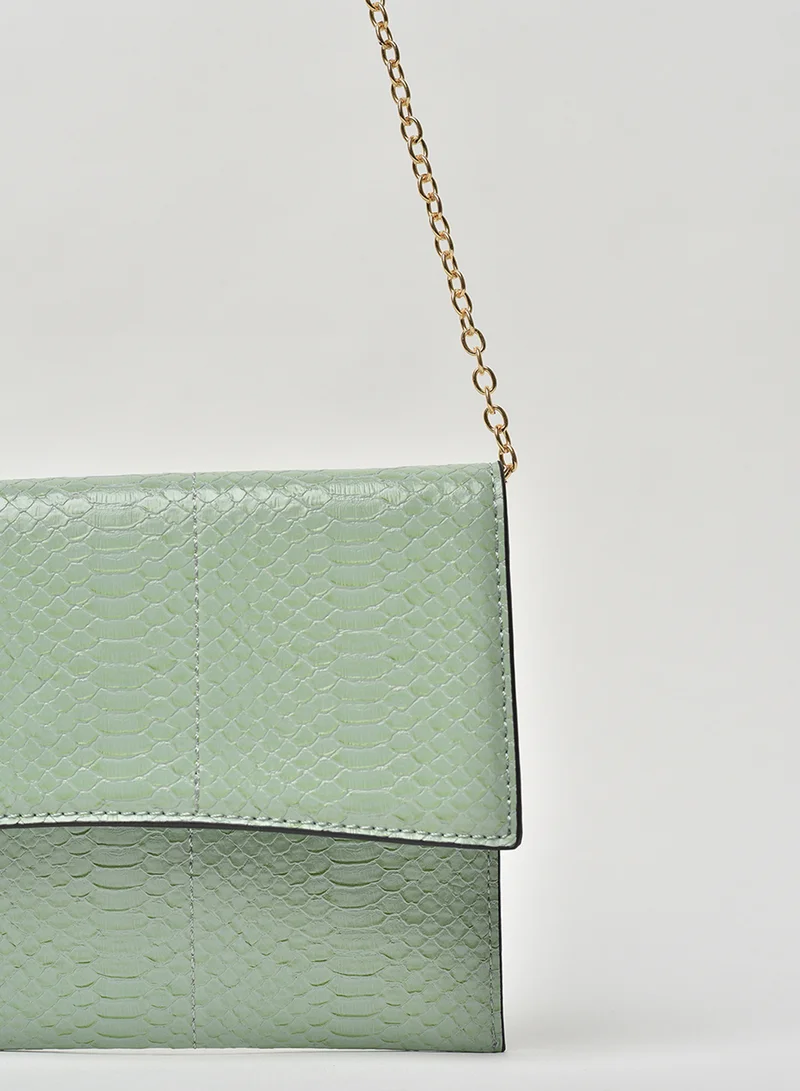 Jove Animal Pattern Chain Strap Crossbody Bag Snake Green
