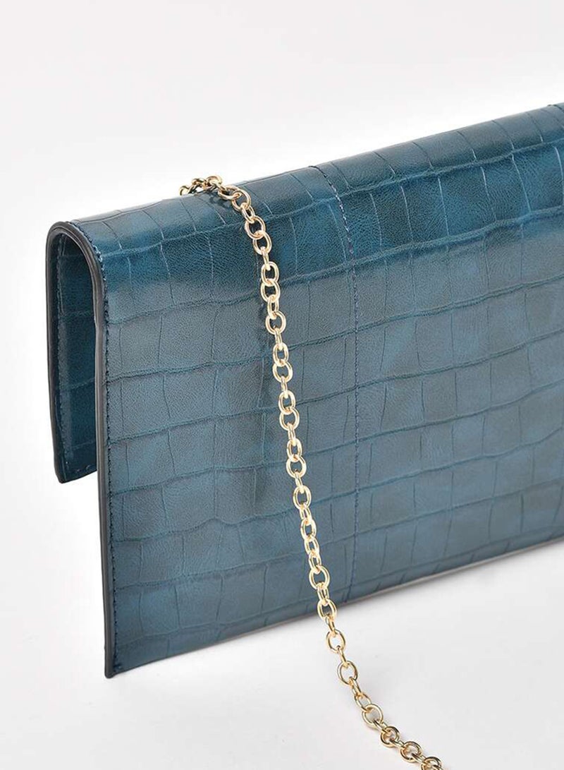 Jove - Animal Pattern Chain Strap Crossbody Bag Blue - Image 1