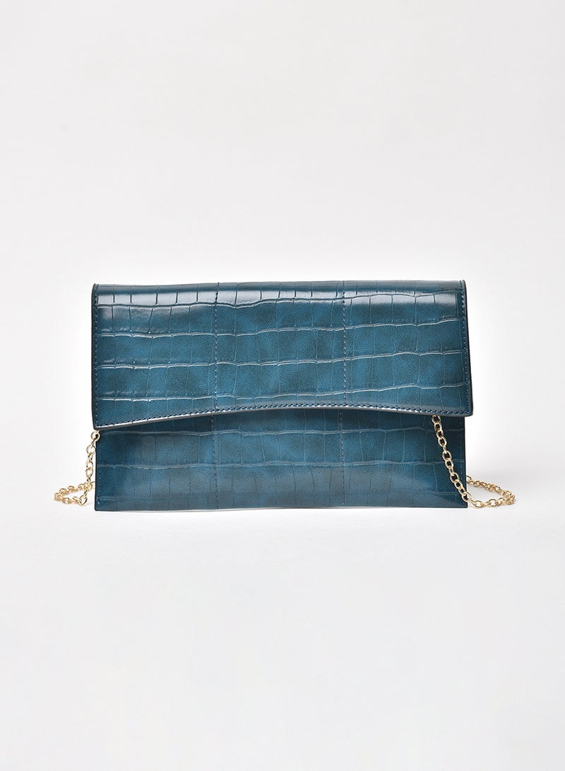 Jove - Animal Pattern Chain Strap Crossbody Bag Blue - Image 1