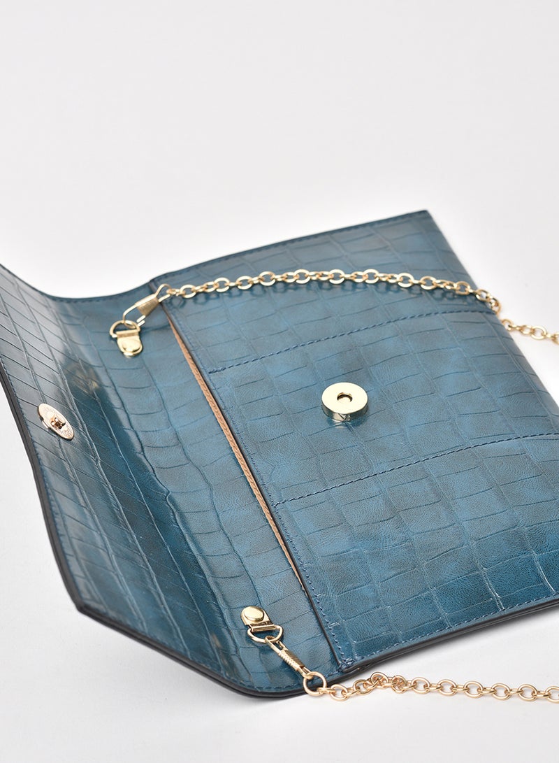Jove - Animal Pattern Chain Strap Crossbody Bag Blue - Image 1