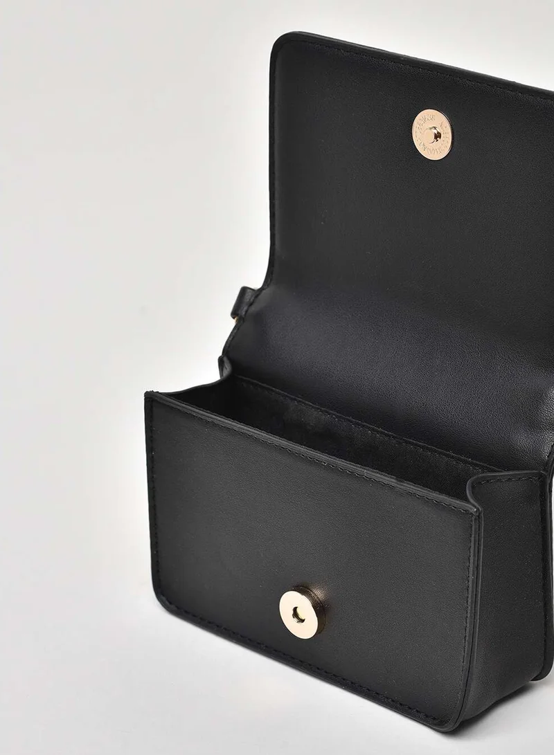 Jove Cut-Out Detail Chain Strap Crossbody Bag Black