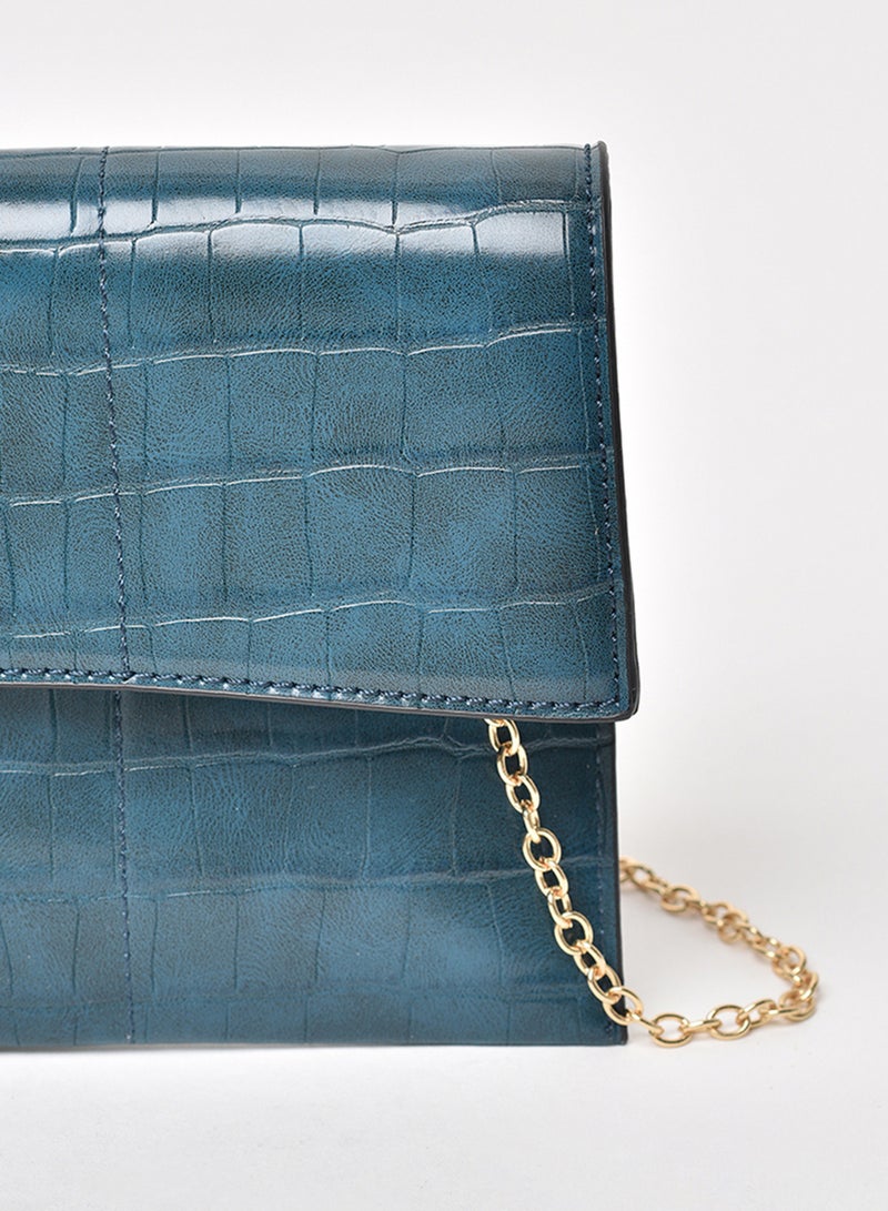 Jove - Animal Pattern Chain Strap Crossbody Bag Blue - Image 1