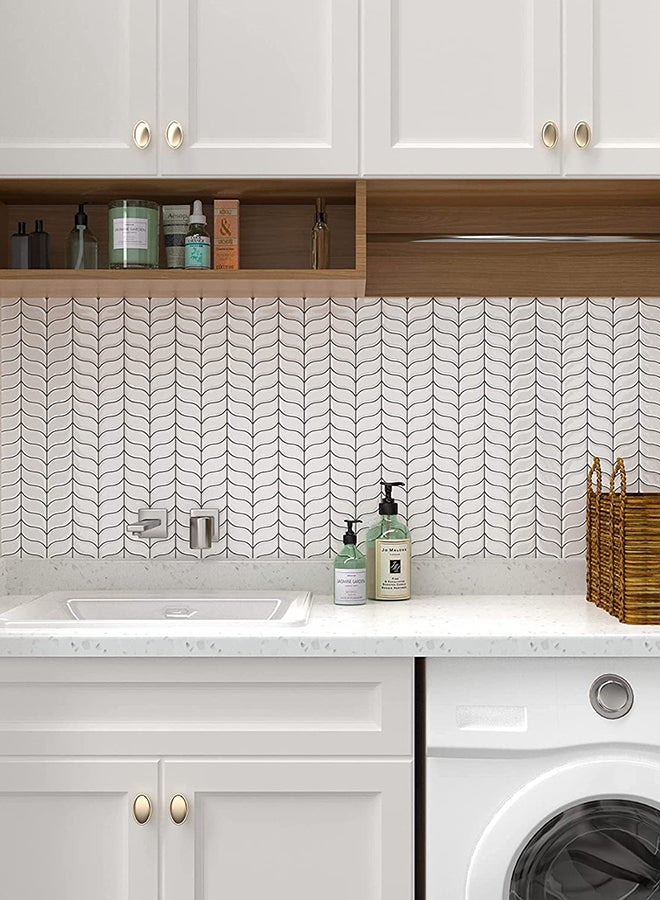 Amal Modern 3D Peel And Stick Mosaic Tiles Wall Sticker For The Home Perfect Stylish Kitchen Or Bathroom Black/White-1 12 x 12inch  - Image 2