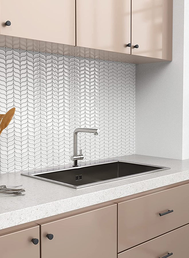Amal Modern 3D Peel And Stick Mosaic Tiles Wall Sticker For The Home Perfect Stylish Kitchen Or Bathroom Black/White-1 12 x 12inch  - Image 3