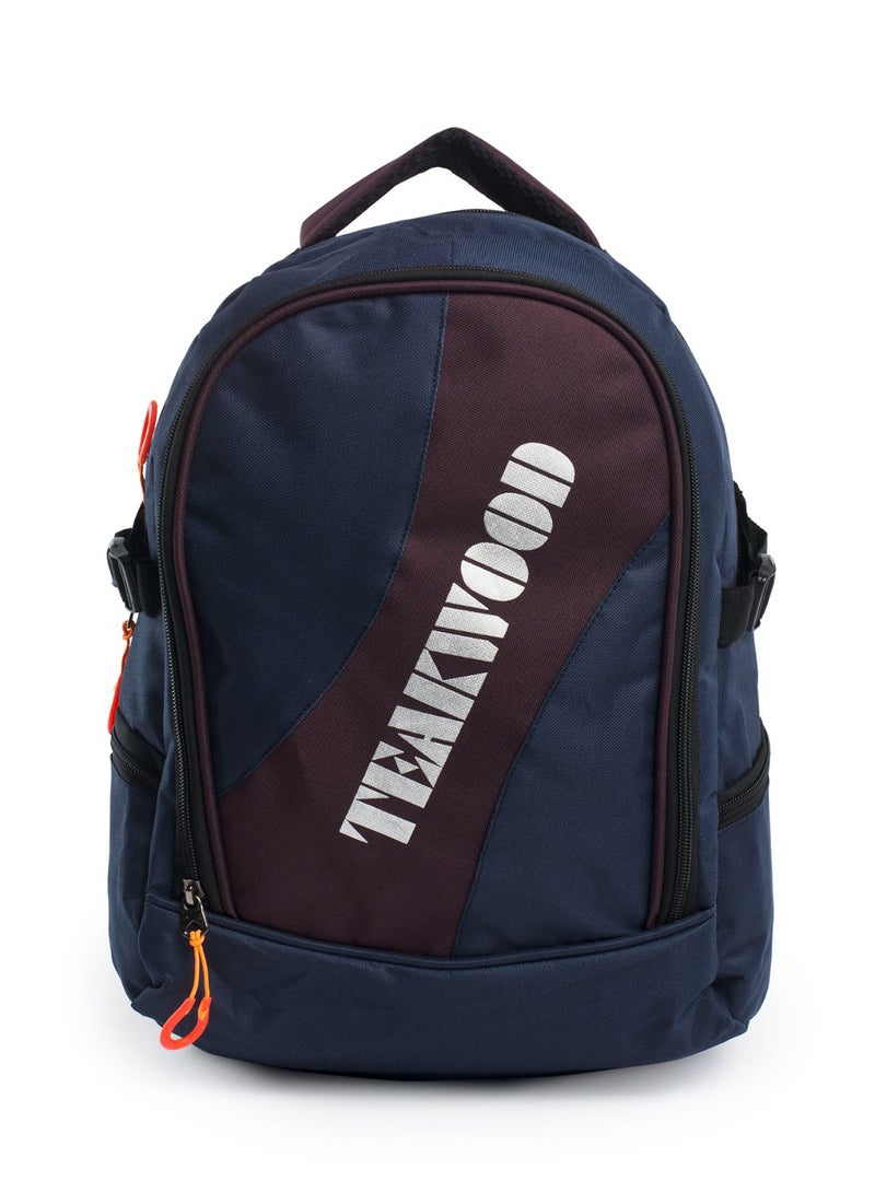 TEAKWOOD - Unisex Polyester Backpack Compatible with 15" Laptop Blue/Maroon - Image 1