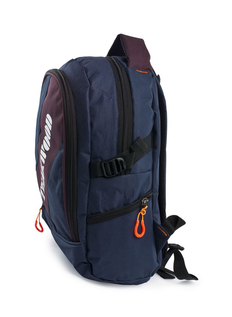 TEAKWOOD - Unisex Polyester Backpack Compatible with 15" Laptop Blue/Maroon - Image 1