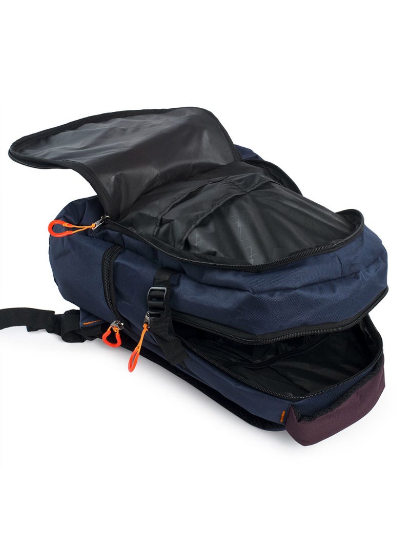 TEAKWOOD - Unisex Polyester Backpack Compatible with 15" Laptop Blue/Maroon - Image 1