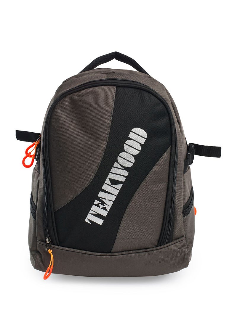 TEAKWOOD Unisex Polyester Backpack Compatible with 15" Laptop Grey/Black  - Image 1