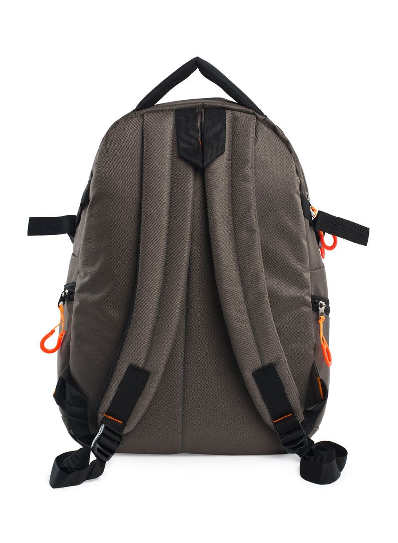 TEAKWOOD Unisex Polyester Backpack Compatible with 15" Laptop Grey/Black  - Image 2