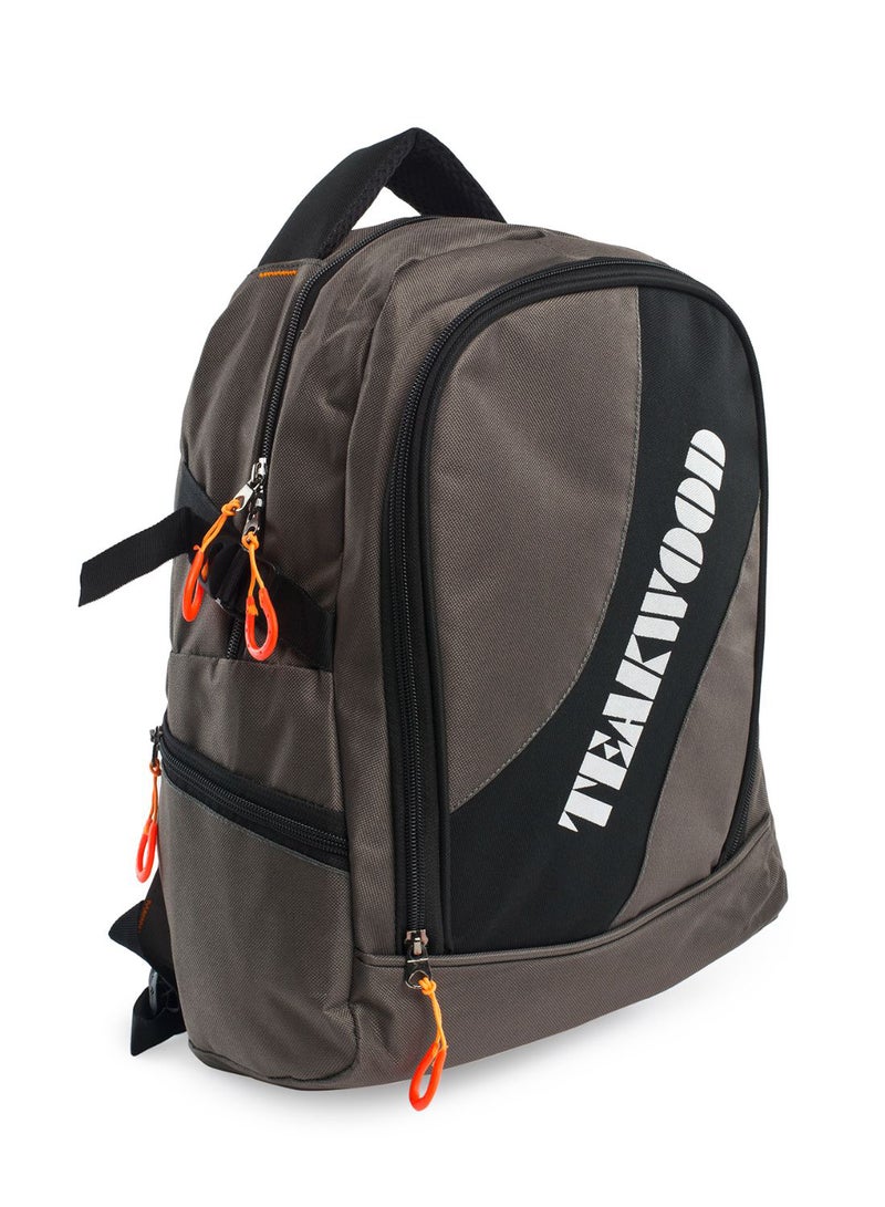 TEAKWOOD Unisex Polyester Backpack Compatible with 15" Laptop Grey/Black  - Image 3