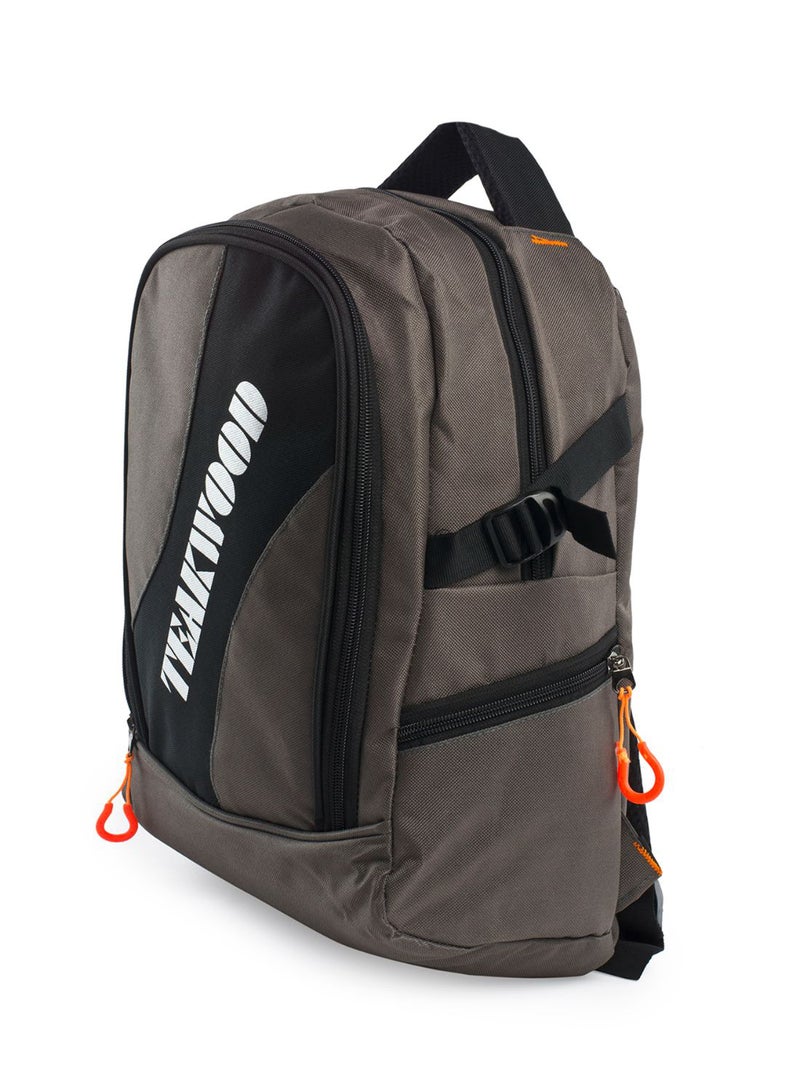 TEAKWOOD Unisex Polyester Backpack Compatible with 15" Laptop Grey/Black  - Image 4