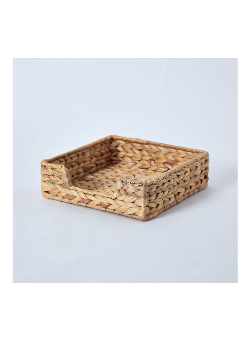 Home Box Natura Water Hyacinth Kitchen Organiser Beige 23x23x7cm - Image 1